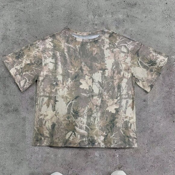 Army Green Casual Women's Loose Camouflage Print Short Sleeve T-Shirt - Picture 5 of 5